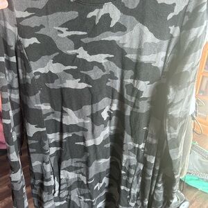 Athleta Black and Gray Camo Long Sleeve Dress